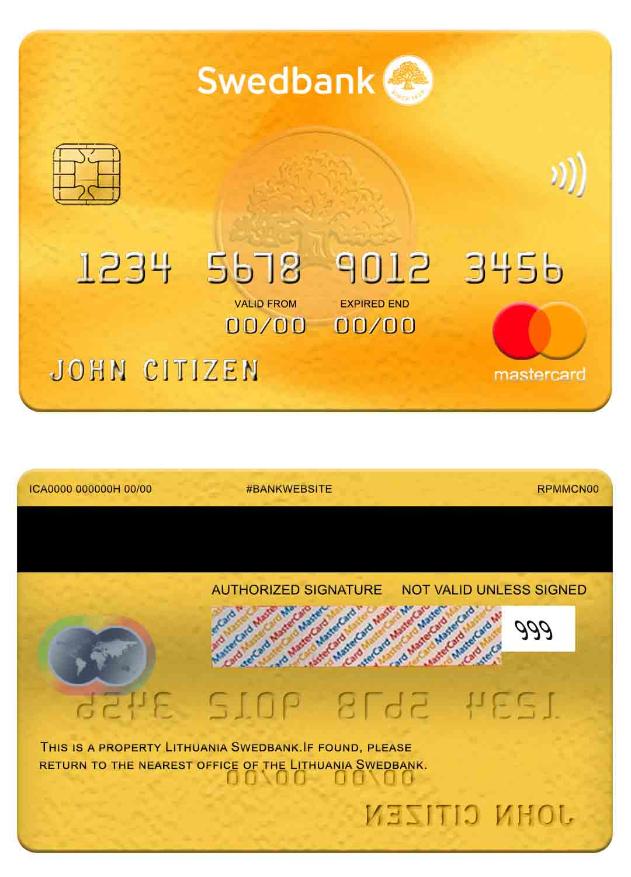Lithuania Swedbank mastercard
